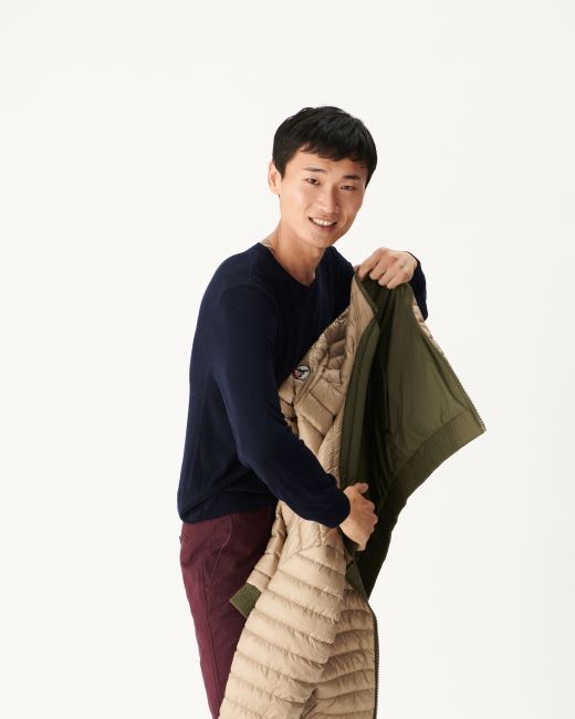 Army/Beige Reversible Down Jacket Bombay Jott