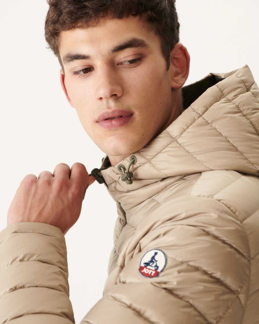 Army/Beige Reversible Hooded Puffer Jacket Bergen Jott