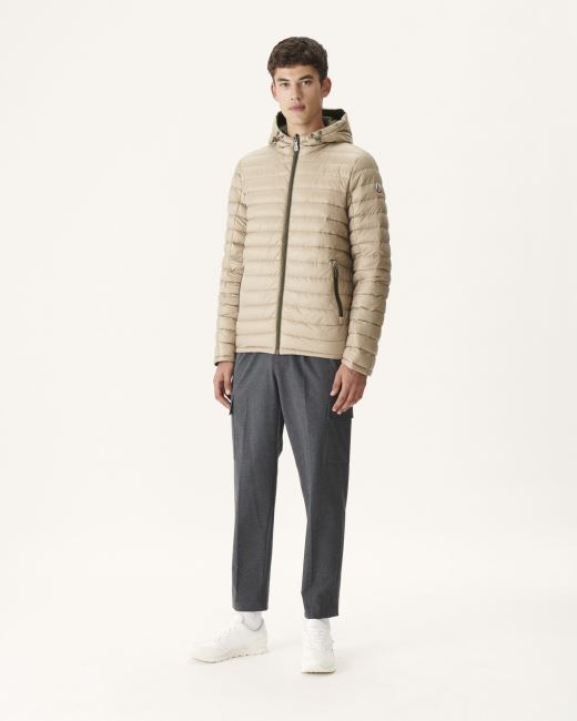 Army/Beige Reversible Hooded Puffer Jacket Bergen Jott