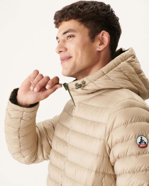 Army/Beige Reversible Light Puffer Jacket Amsterdam Jott