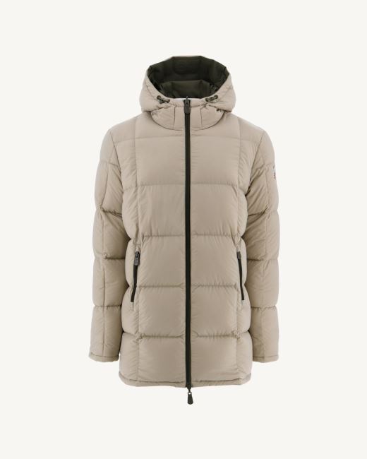 Army/Beige Warm Hooded Down Jacket Toronto Jott
