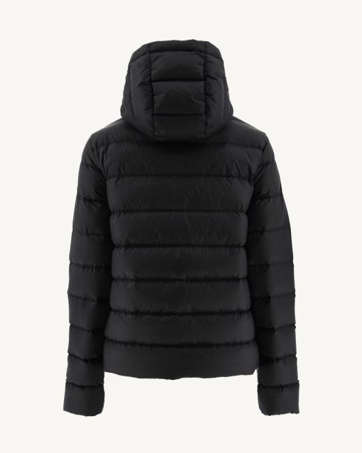 Black Jane Straight Hooded Puffer Jacket Jott