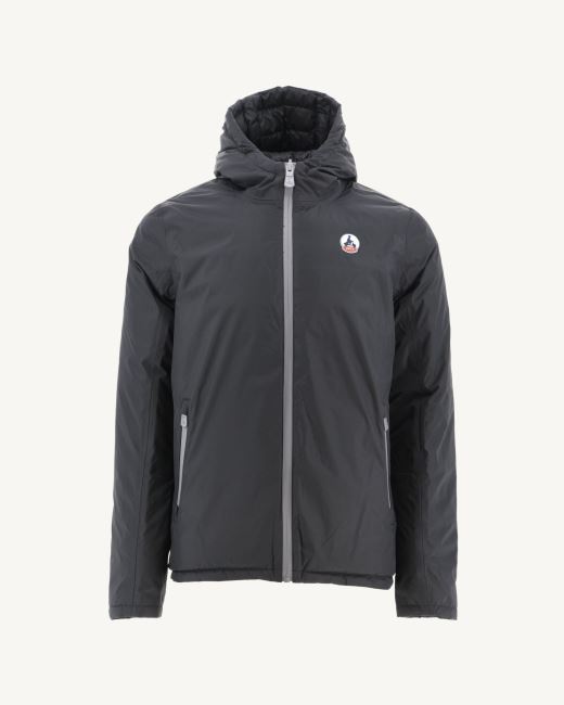 Black Reversible Hooded Puffer Jacket Bergen Jott