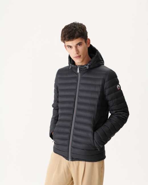 Black Reversible Hooded Puffer Jacket Bergen Jott