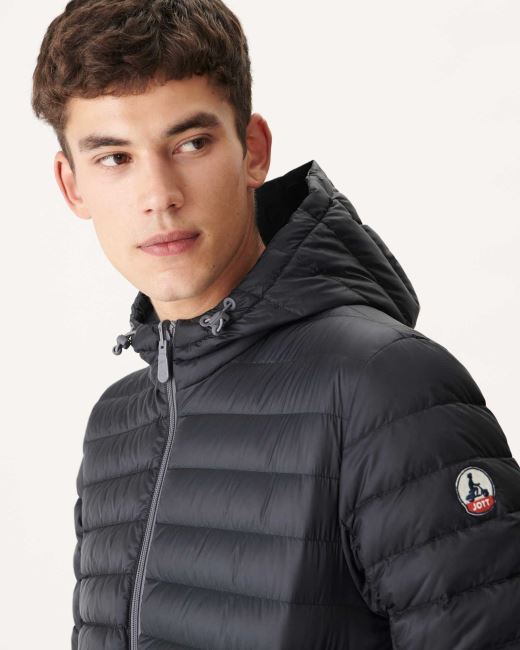 Black Reversible Hooded Puffer Jacket Bergen Jott