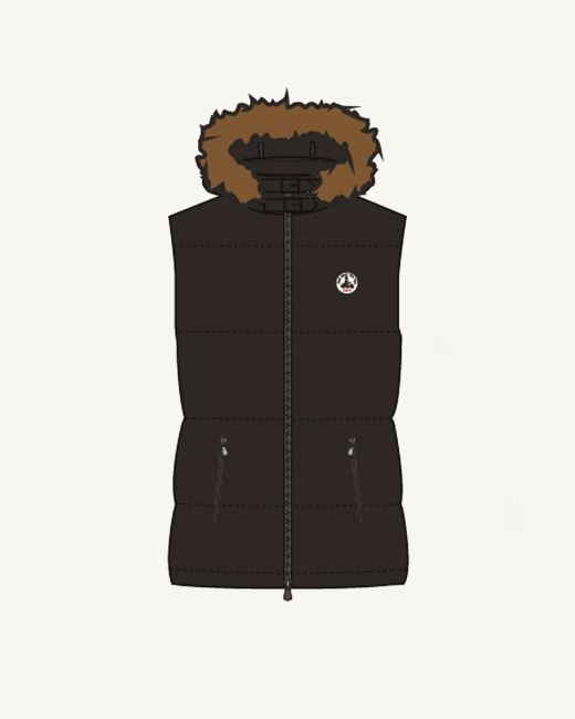 Black Sleeveless Warm Down Jacket Texas Jott