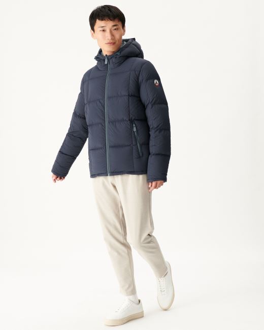 Blue/Marine Extreme Cold Hooded Reversible Down Jacket Aspen Jott