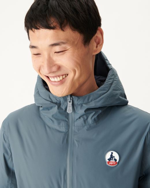 Blue/Marine Extreme Cold Hooded Reversible Down Jacket Aspen Jott