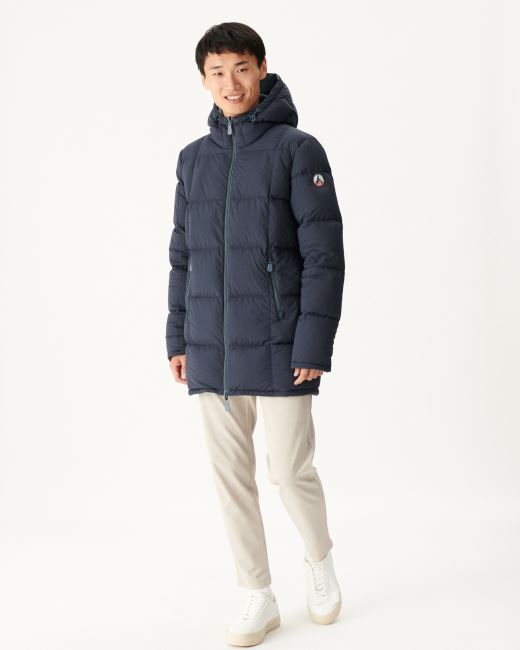 Blue/Marine Extreme Cold Reversible Hooded Down Jacket Toronto Jott