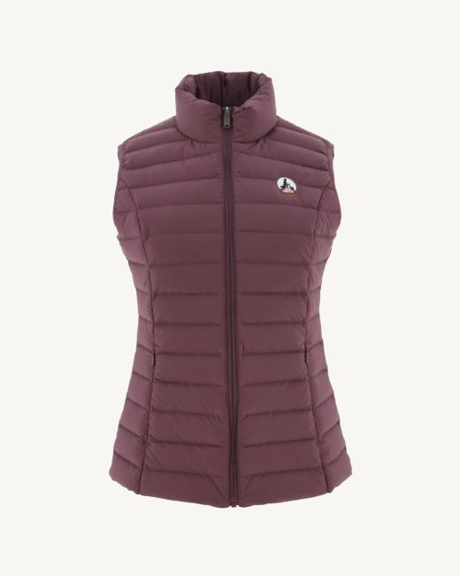 Burgundy Grenada Stretch Sleeveless Puffer Jacket Jott