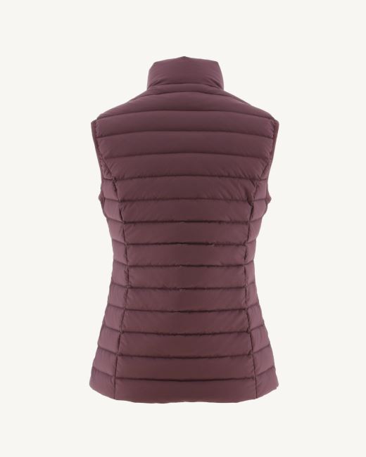 Burgundy Grenada Stretch Sleeveless Puffer Jacket Jott