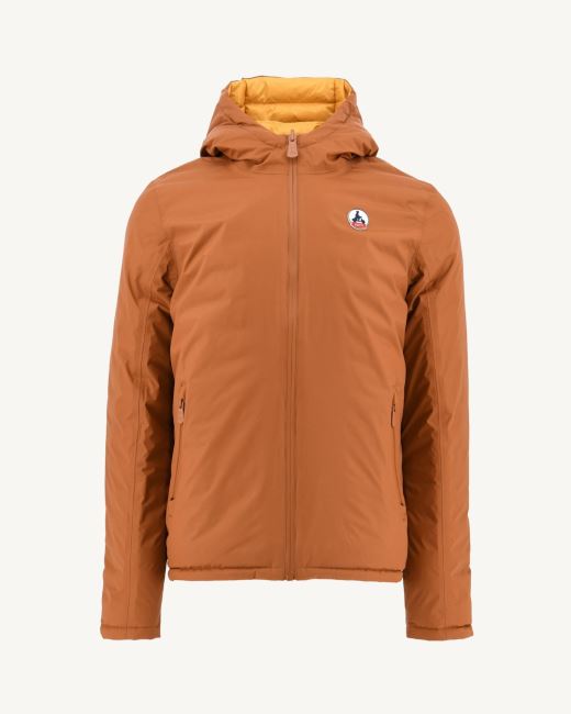 Caramel/Moutarde Reversible Hooded Puffer Jacket Bergen Jott
