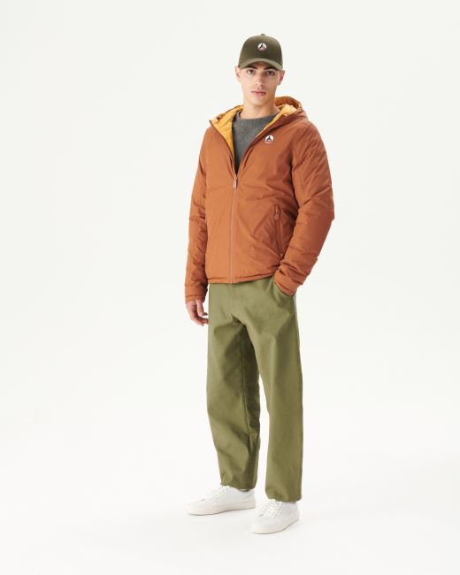 Caramel/Moutarde Reversible Hooded Puffer Jacket Bergen Jott