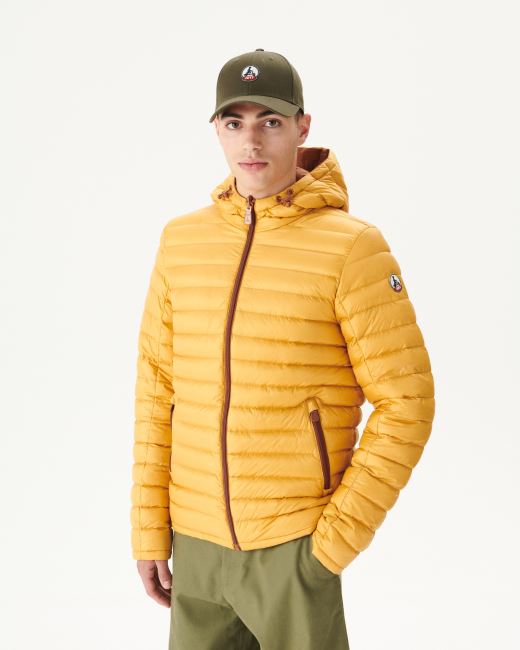 Caramel/Moutarde Reversible Hooded Puffer Jacket Bergen Jott