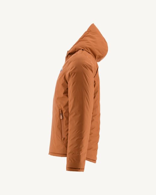 Caramel/Moutarde Reversible Hooded Puffer Jacket Bergen Jott