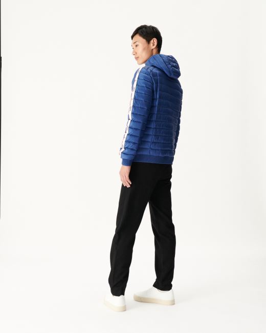 Dark Denim Hooded Down Jacket Colin Jott