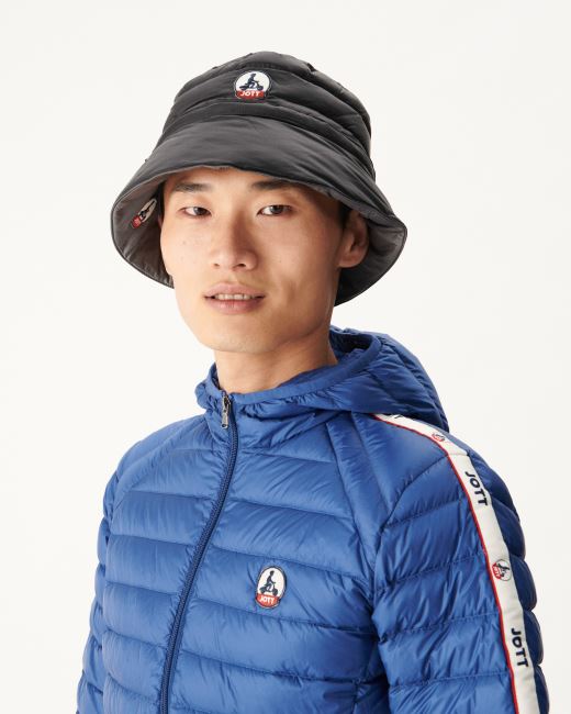 Dark Denim Hooded Down Jacket Colin Jott