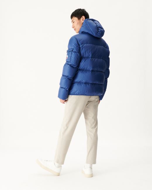 Dark Denim Hooded Down Jacket Java Jott