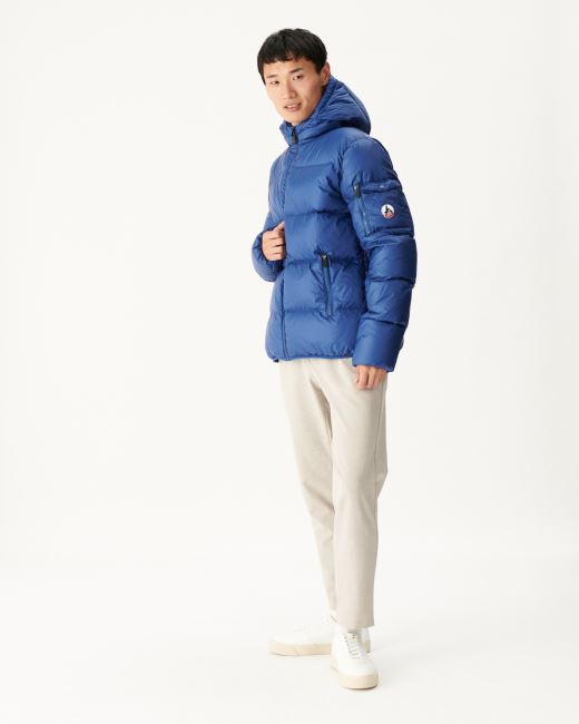 Dark Denim Hooded Down Jacket Java Jott