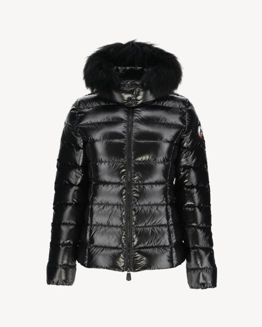Extreme Cold Lacquered Hooded Down Jacket Noir Luxe Jott
