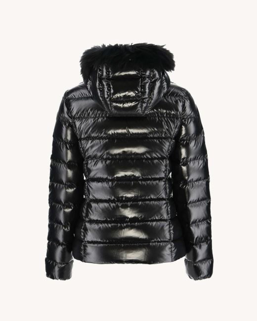 Extreme Cold Lacquered Hooded Down Jacket Noir Luxe Jott