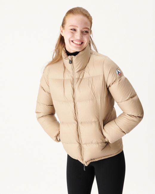 Extreme Cold Quilted Down Jacket Beige Cardiff Jott