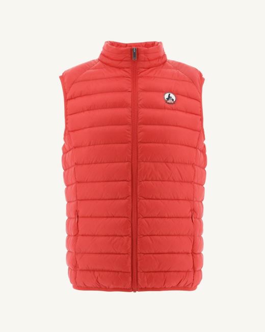 Fire Red Sleevless Down Jacket Tom Jott