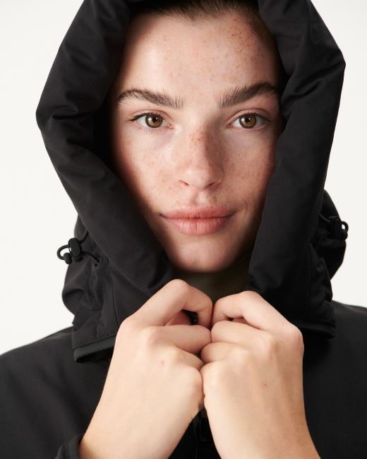 Hooded Down Jacket Black Siberie Jott