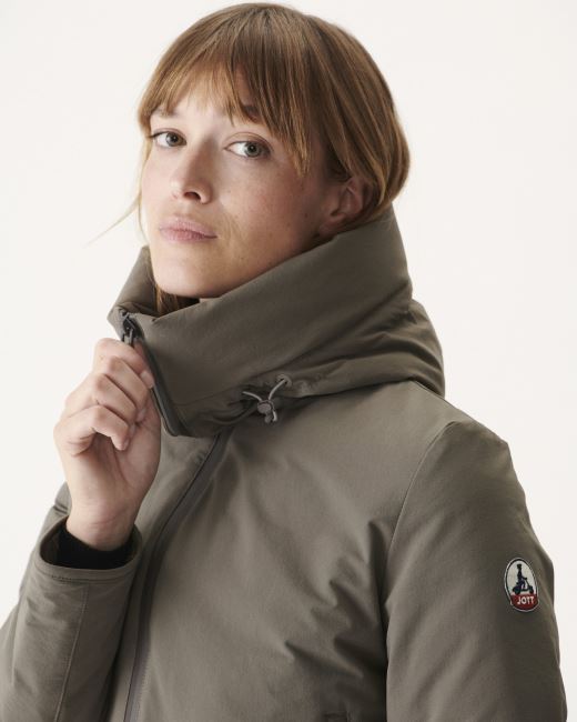 Hooded Down Jacket Taupe Siberie Jott