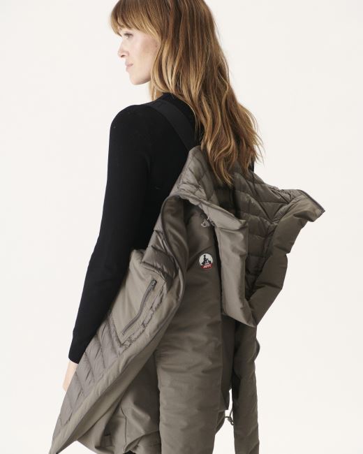 Hooded Down Jacket Taupe Siberie Jott