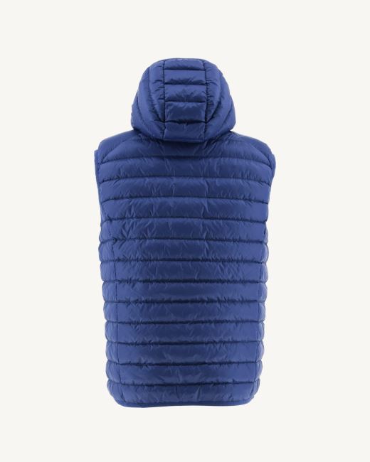 Hooded Sleeveless Down Jacket Dark Denim Pat Jott