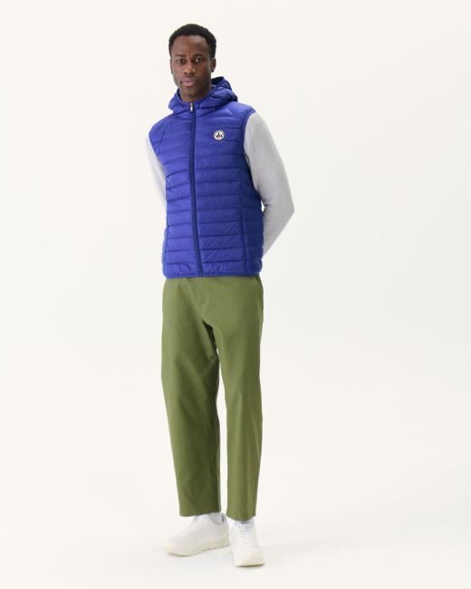 Hooded Sleeveless Down Jacket Dark Denim Pat Jott