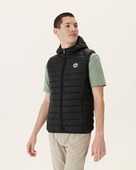 Hooded Sleeveless Down Jacket Noir Pat Jott