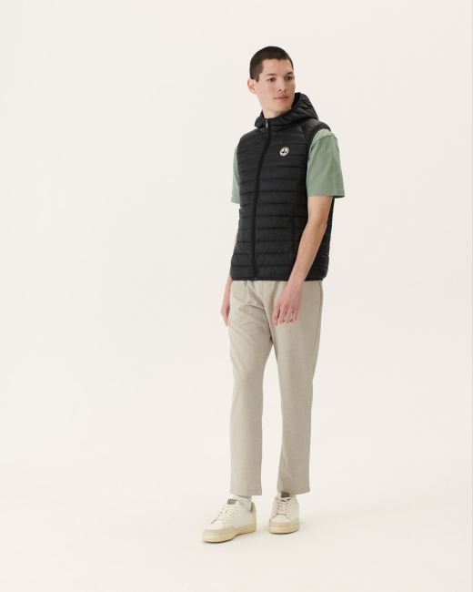 Hooded Sleeveless Down Jacket Noir Pat Jott