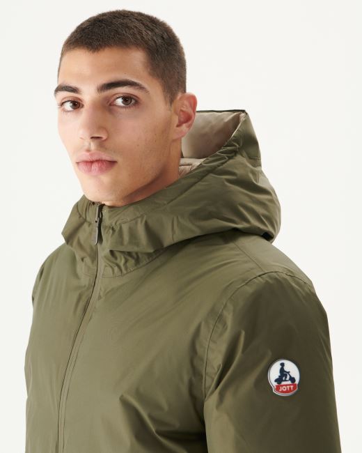 Jott Army/Beige Extreme Cold Reversible Hooded Down Jacket Toronto
