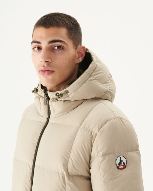 Jott Army/Beige Extreme Cold Reversible Hooded Down Jacket Toronto