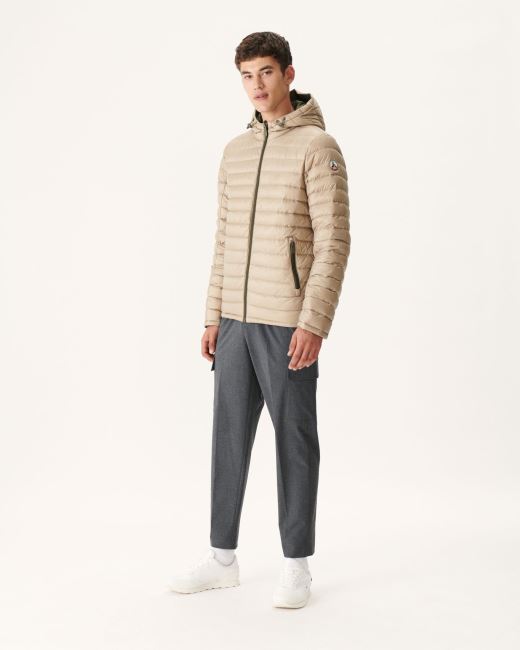 Jott Army/Beige Reversible Hooded Puffer Jacket Bergen