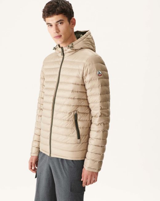 Jott Army/Beige Reversible Hooded Puffer Jacket Bergen