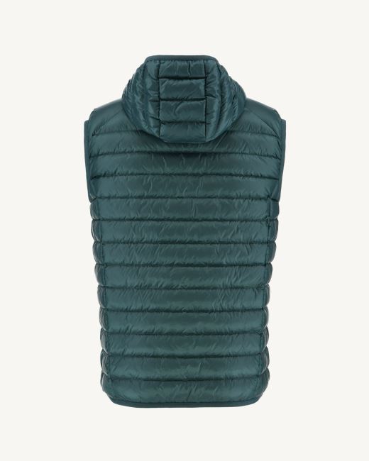 Jott Dark Green Hooded Sleeveless Down Jacket Pat