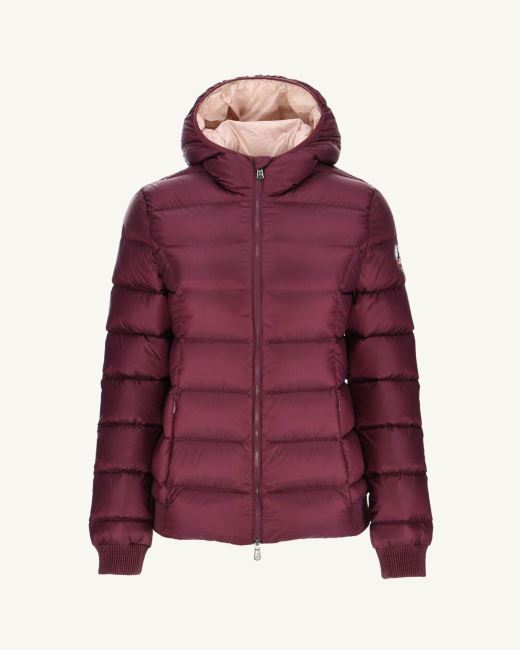 Jott Extreme Cold Hooded Down Jacket Aubergine Celine