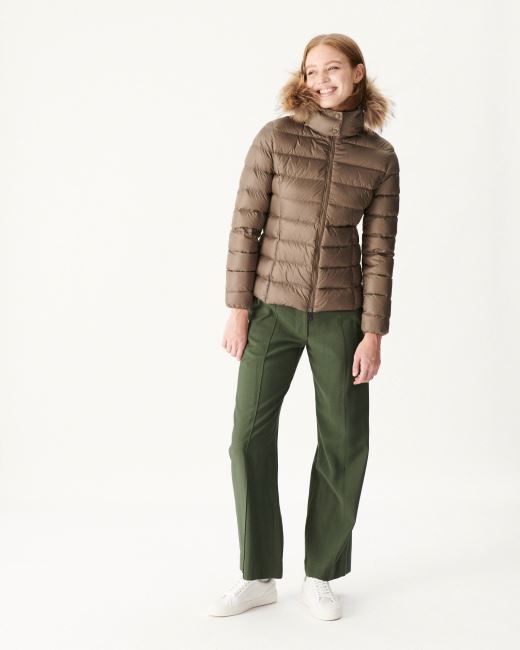 Jott Extreme Cold Hooded Down Jacket Taupe Luxe