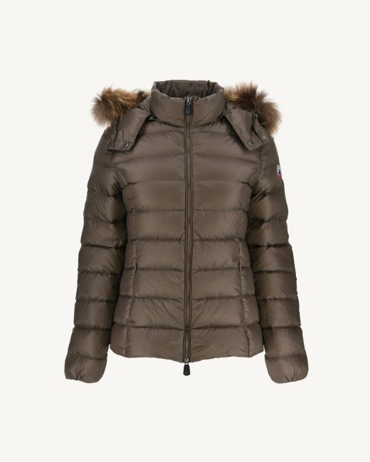 Jott Extreme Cold Hooded Down Jacket Taupe Luxe