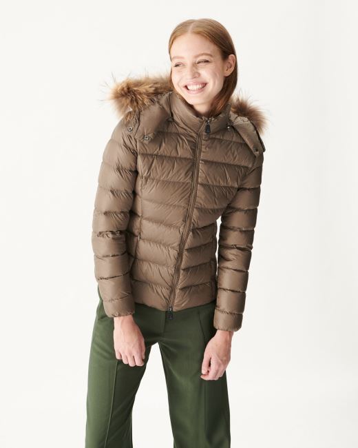 Jott Extreme Cold Hooded Down Jacket Taupe Luxe