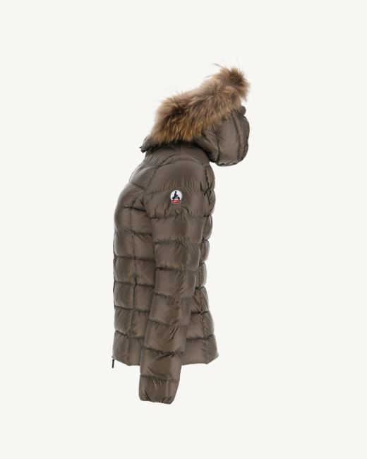 Jott Extreme Cold Hooded Down Jacket Taupe Luxe
