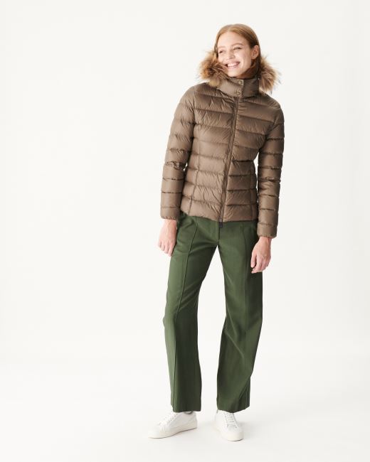 Jott Extreme Cold Hooded Down Jacket Taupe Luxe