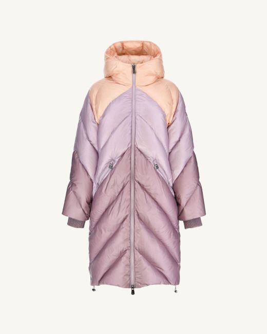 Jott Extreme Cold Hooded Long Down Jacket Combo Violet Comet