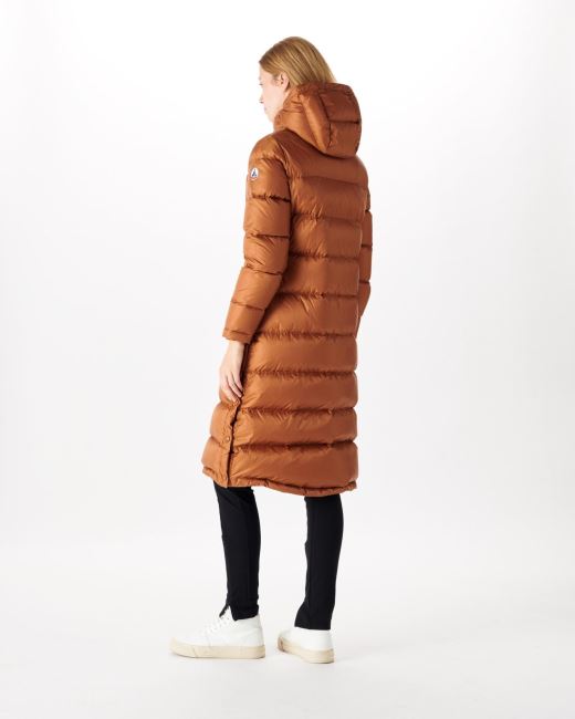 Jott Extreme Cold Long Hooded Down Jacket Caramel Karachi