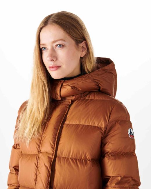 Jott Extreme Cold Long Hooded Down Jacket Caramel Karachi