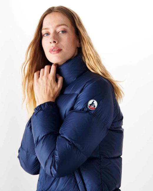 Jott Extreme Cold Quilted Down Jacket Blue Abysse Cardiff