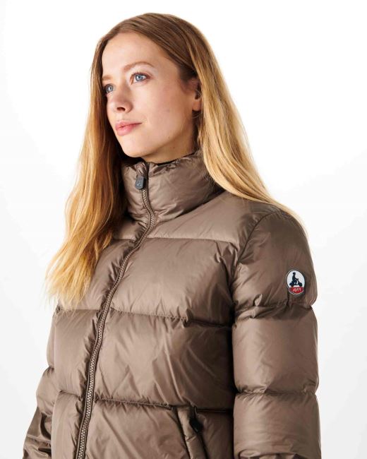 Jott Extreme Cold Quilted Down Jacket Taupe Cardiff